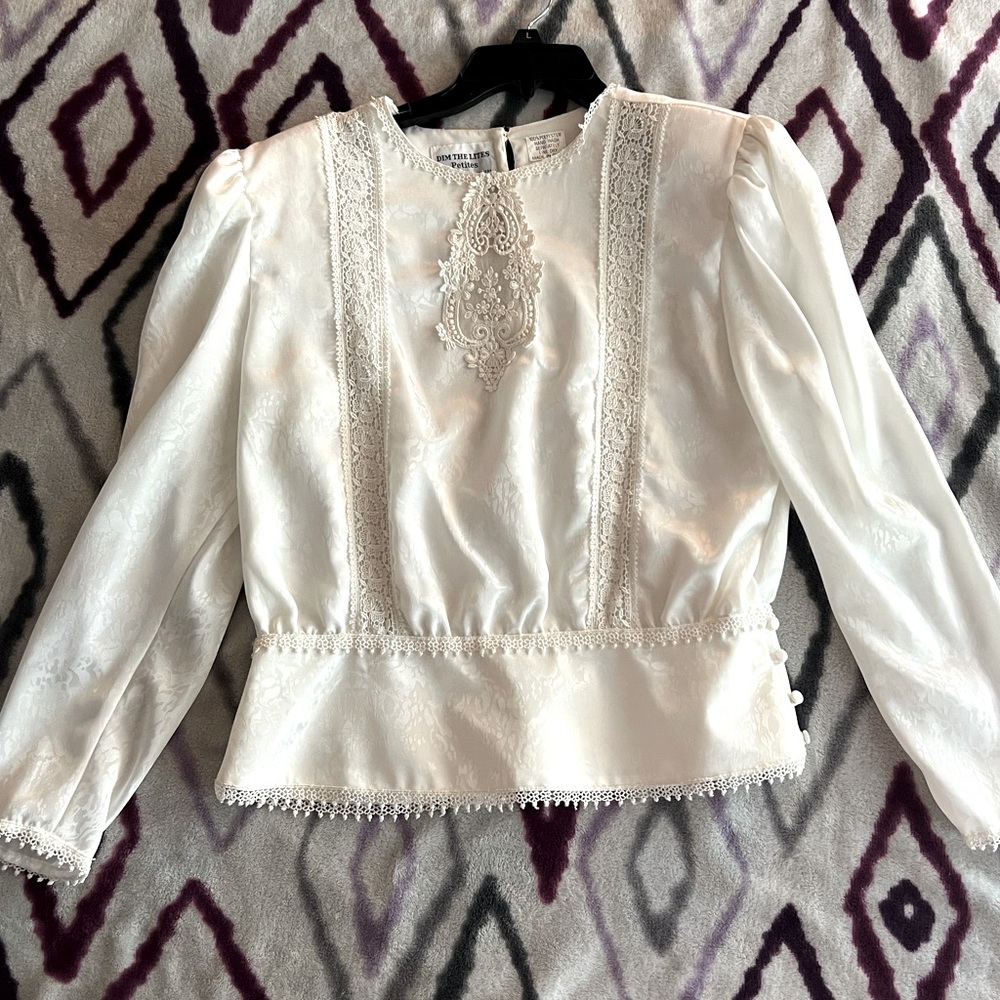 Edwardian White Lace Blouse